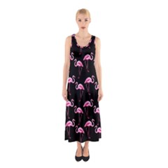 Flamingo Pattern Sleeveless Maxi Dress by Valentinaart