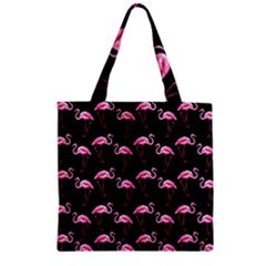 Flamingo Pattern Zipper Grocery Tote Bag by Valentinaart