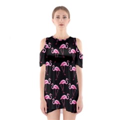 Flamingo Pattern Shoulder Cutout One Piece by Valentinaart