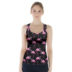 Flamingo Pattern Racer Back Sports Top by Valentinaart