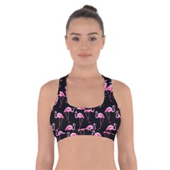 Flamingo Pattern Cross Back Sports Bra by Valentinaart