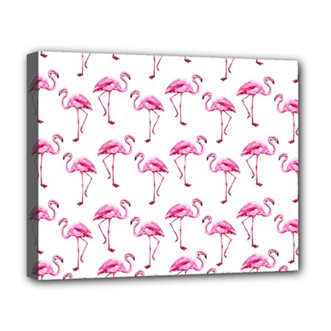 Flamingo Pattern Deluxe Canvas 20  X 16   by Valentinaart