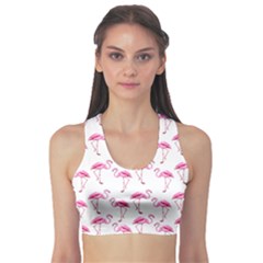 Flamingo Pattern Sports Bra by Valentinaart