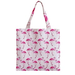 Flamingo Pattern Zipper Grocery Tote Bag by Valentinaart