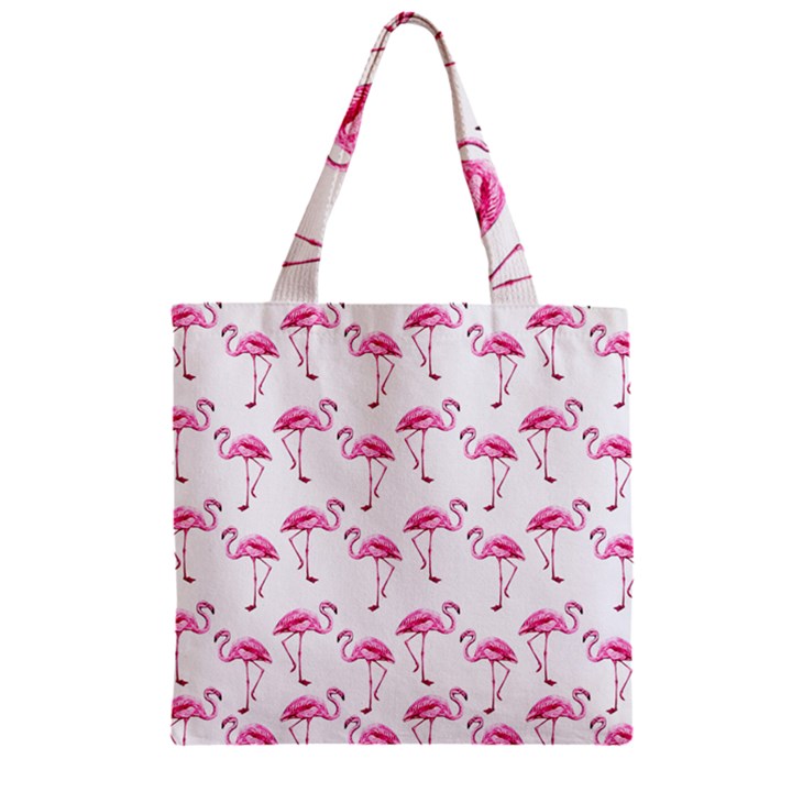 Flamingo pattern Zipper Grocery Tote Bag