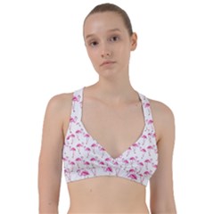 Flamingo Pattern Sweetheart Sports Bra by Valentinaart