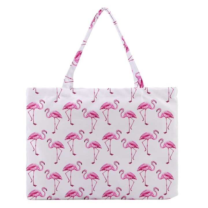 Flamingo pattern Zipper Medium Tote Bag