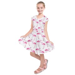 Flamingo Pattern Kids  Short Sleeve Dress by Valentinaart