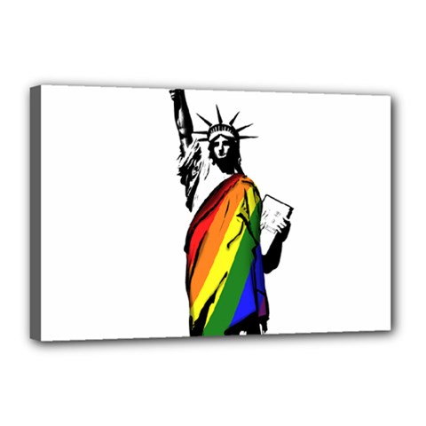 Pride Statue Of Liberty  Canvas 18  X 12  by Valentinaart