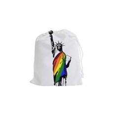 Pride Statue Of Liberty  Drawstring Pouches (small)  by Valentinaart