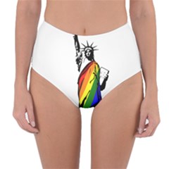 Pride Statue Of Liberty  Reversible High-waist Bikini Bottoms by Valentinaart