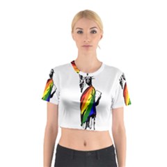 Pride Statue Of Liberty  Cotton Crop Top by Valentinaart