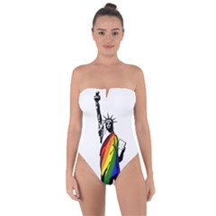 Pride Statue Of Liberty  Tie Back One Piece Swimsuit by Valentinaart