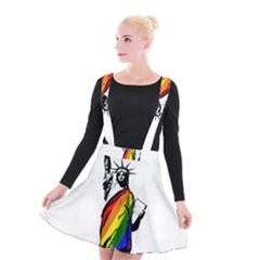 Pride Statue Of Liberty  Suspender Skater Skirt by Valentinaart