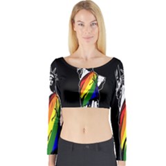 Pride Statue Of Liberty  Long Sleeve Crop Top by Valentinaart