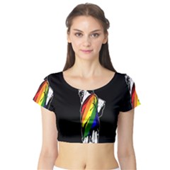 Pride Statue Of Liberty  Short Sleeve Crop Top (tight Fit) by Valentinaart