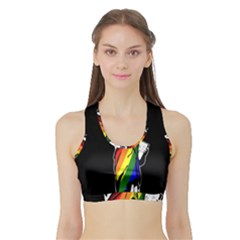 Pride Statue Of Liberty  Sports Bra With Border by Valentinaart