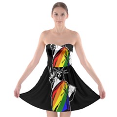 Pride Statue Of Liberty  Strapless Bra Top Dress by Valentinaart