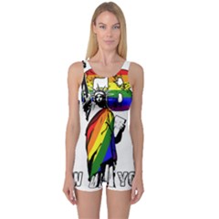 Lgbt New York One Piece Boyleg Swimsuit by Valentinaart