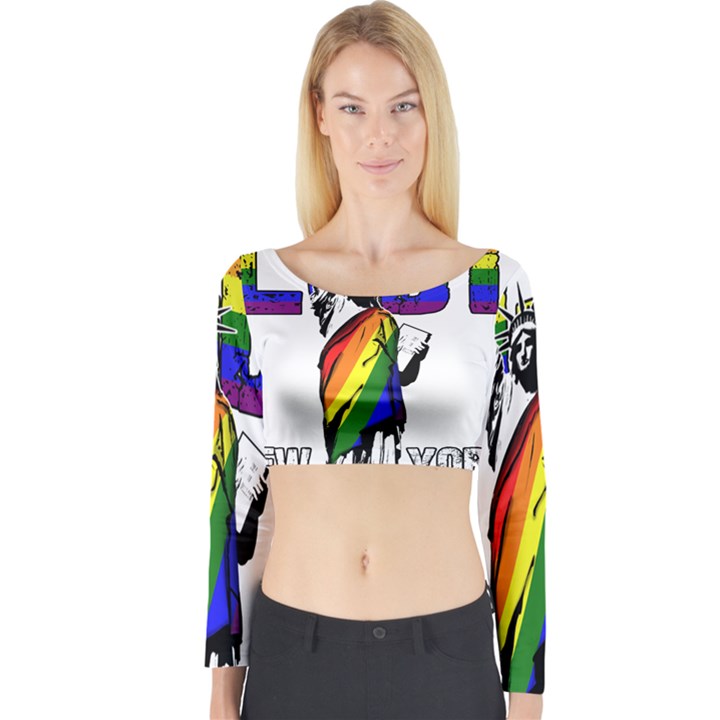 LGBT New York Long Sleeve Crop Top