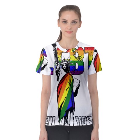 Lgbt New York Women s Sport Mesh Tee by Valentinaart