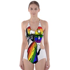 Lgbt New York Cut-out One Piece Swimsuit by Valentinaart