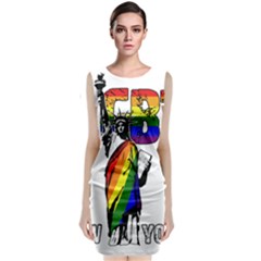 Lgbt New York Sleeveless Velvet Midi Dress by Valentinaart