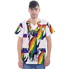 Lgbt New York Men s V-neck Scrub Top