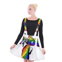 Lgbt New York Suspender Skater Skirt by Valentinaart