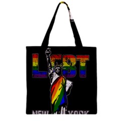 LGBT New York Zipper Grocery Tote Bag