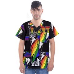 LGBT New York Men s V-Neck Scrub Top