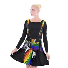 Lgbt New York Suspender Skater Skirt by Valentinaart