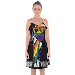 Lgbt New York Ruffle Detail Chiffon Dress by Valentinaart