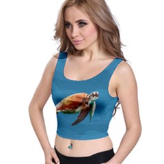 Sea Turtle Crop Top by Valentinaart