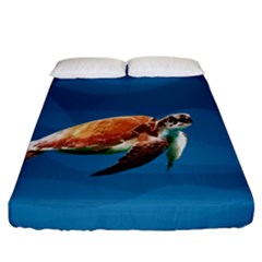 Sea Turtle Fitted Sheet (california King Size) by Valentinaart