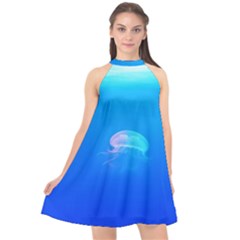 Jellyfish Halter Neckline Chiffon Dress  by Valentinaart