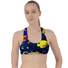 Tropical Fish Criss Cross Racerback Sports Bra