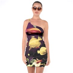 Tropical Fish One Soulder Bodycon Dress