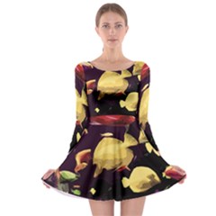 Tropical Fish Long Sleeve Skater Dress by Valentinaart