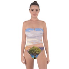 Landscape Tie Back One Piece Swimsuit