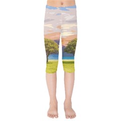 Landscape Kids  Capri Leggings  by Valentinaart