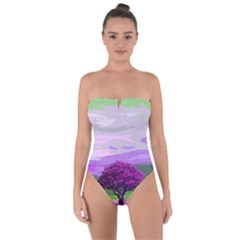 Landscape Tie Back One Piece Swimsuit