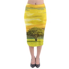 Landscape Midi Pencil Skirt by Valentinaart