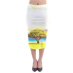 Landscape Midi Pencil Skirt by Valentinaart