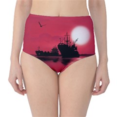 Open Sea High-waist Bikini Bottoms by Valentinaart