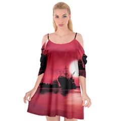 Open Sea Cutout Spaghetti Strap Chiffon Dress by Valentinaart