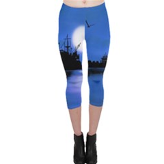 Open Sea Capri Leggings  by Valentinaart