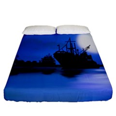 Open Sea Fitted Sheet (queen Size) by Valentinaart