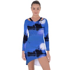 Open Sea Asymmetric Cut-out Shift Dress