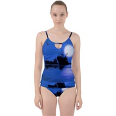 Open Sea Cut Out Top Tankini Set